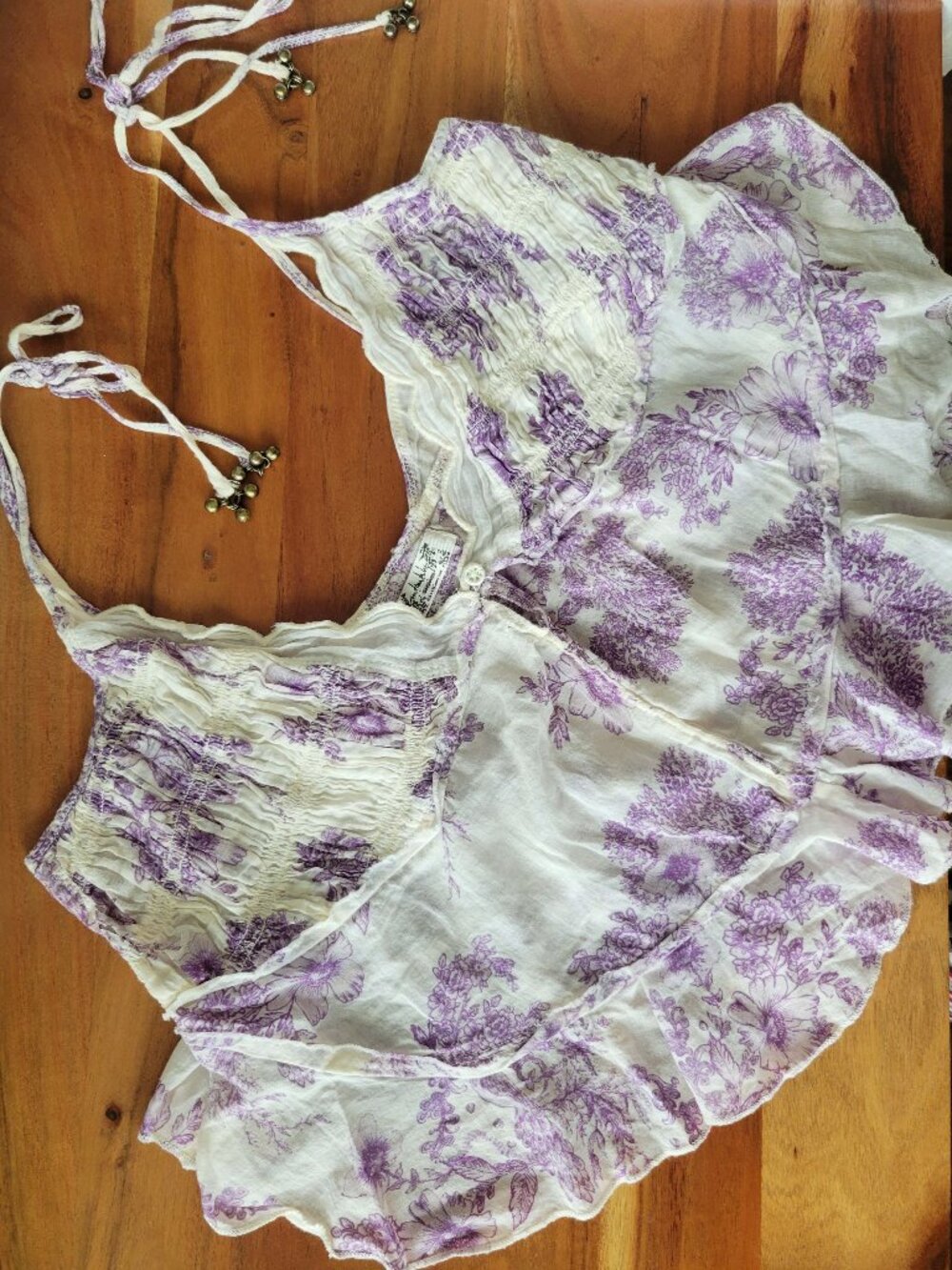 Free People Intimately Sweet Escape Flowy Crop Cami Ruffled  Romantic Boho XS